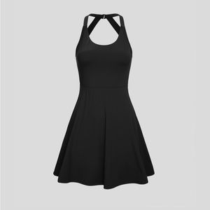 Halara U Neck Backless Twisted Cut Out Dress- Longer Length